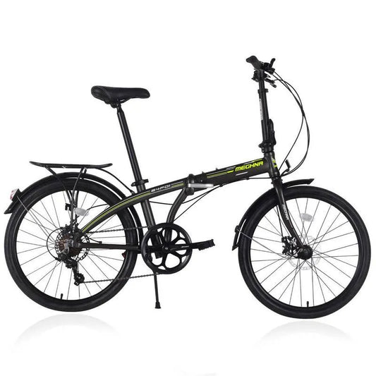 Schwarz 24 in., Schwarz 24 in. 7 Stufen Aluminiumrahmen Falt City Bike, 7 Stufen