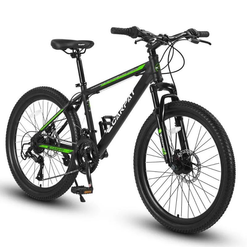 26 in., 26 in. Mountainbike Shimano 21 Geschwindigkeiten mit mechanischen Scheibenbremsen High-Carbon Stahl Rahmen Suspension MTB für Erwachsene, 21 Geschwindigkeiten
