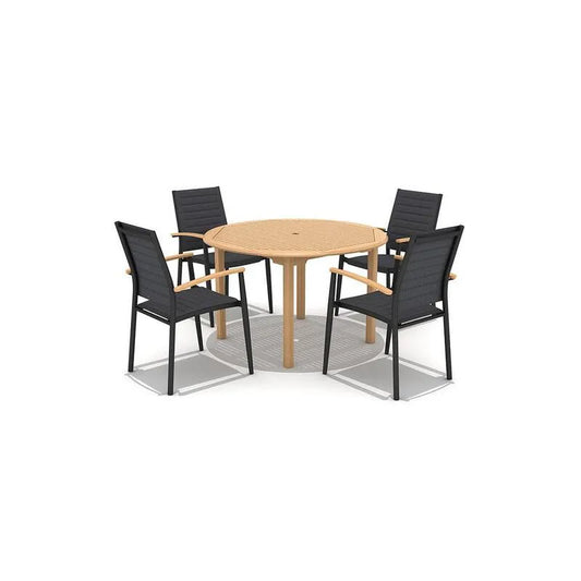 5 Teile Aluminium Patio Round Essgruppe 5-Stück, Madrid