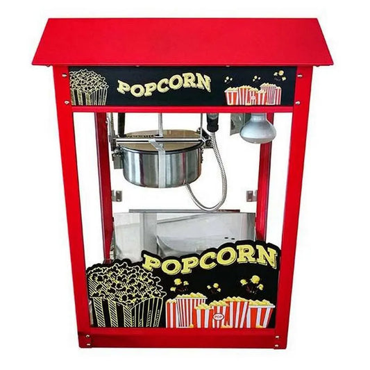 Red Popcorn Machine W 8, 1320 W, 8 oz, Commercial-Grade Design