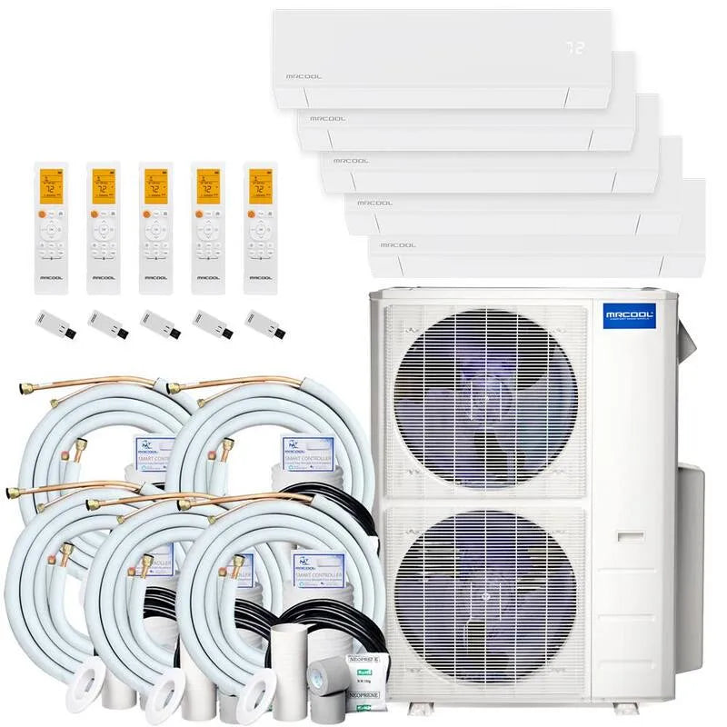 MRCOOL 4-Ton kanalloses Mini-Split-System, 22. 4 SEER, 45000 BTU, 25ft, Linien -230V, 5-Zone, 5-9K, 45,000 BTU