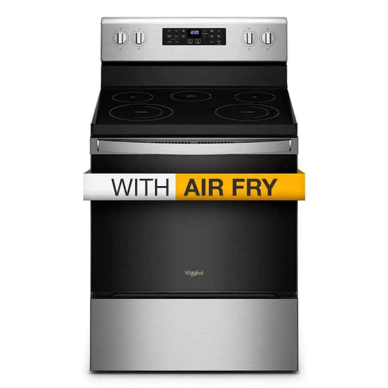 Whirlpool Electric Herd, 5. 3 cu. ft, 5 Burner, Edelstahl, 5.3 cu. ft