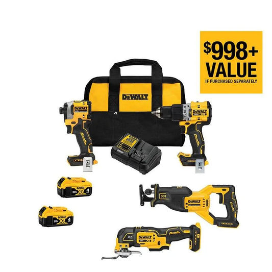 DEWALT 4. 0Ah Werkzeugset, 20V, Schnurloses Design, 4. 0Ah Batterien und Kit Bag, Bürstenlos, 4.0Ah