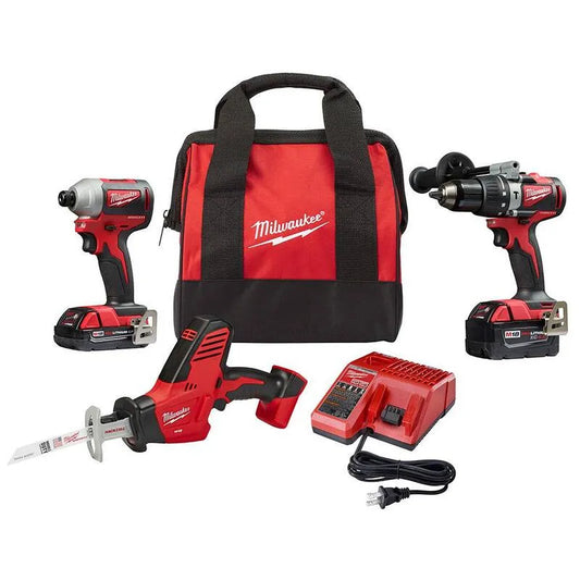 Milwaukee 2-Werkzeug Impact Kombiset, 18V, Schnurloses Design, mit kostenlosem M18 HACKZALL, bürstenlos