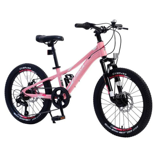 Damen rosa, 20 Zoll Garten-Mountainbike Shimano 7 Stufen Aluminiumrahmen Fahrrad für Jungen und Mädchen Jugend Männer und, 7 Stufen, 20 inch
