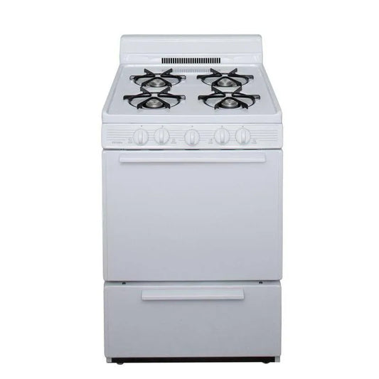 Gas Herd, 24 in., 2. 97 cu. ft, Gas Kochgeräte mit Brennerkonfiguration, Weiß, 2.97 cu. ft, Gasherde mit einem Backofen