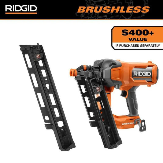 RIDGID inklusive 21, 18V, 3-1/2 in., mit inklusive 21 ̊ Extended Capacity Magazine, Werkzeug Only, Framing Nailer, kabellos Design, bürstenlos