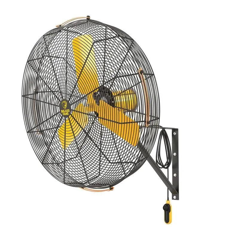 100-120V, 30in, Wandmontage, Schwarz / Gelb, Variable Geschwindigkeit, Innen / Außen, Richtungsventilator, AirEye