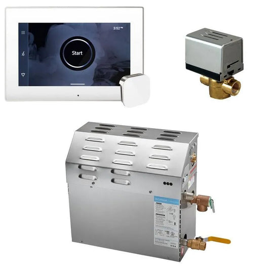 Generator, 7500 W, 7, 5 kW, Dampfdusche Generator Paket mit iSteamX-Steuerung in weißpoliertem Nickel, Weißpoliertes Nickel, Dampfduschgeneratoren