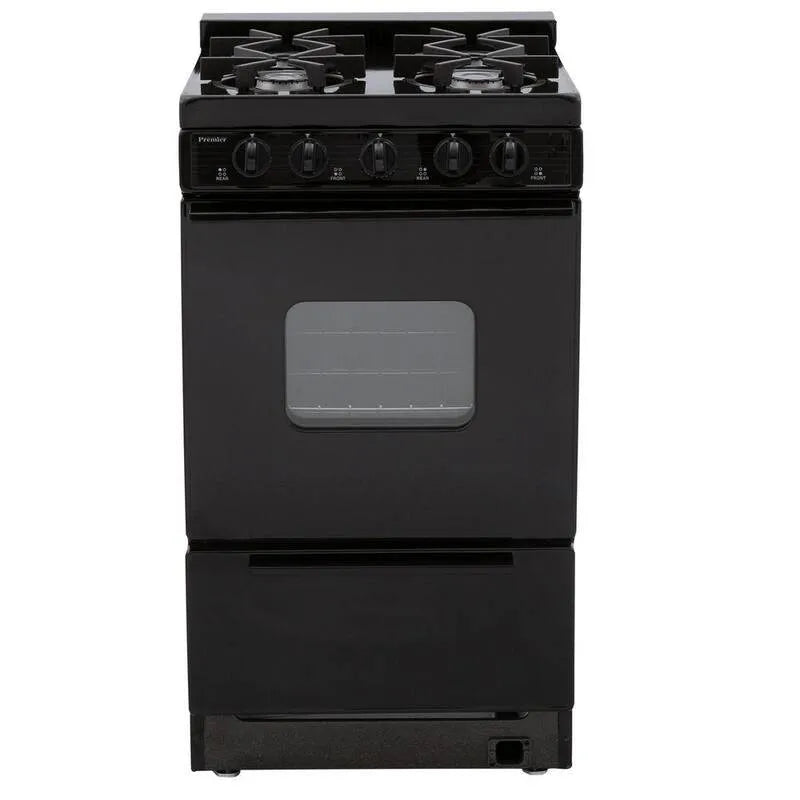 Gas Herd, 20 in., 2. 42 cu. ft, Gas Kochgeräte mit Brennerkonfiguration, Schwarz, 2.42 cu. ft, Gasherde mit einem Backofen